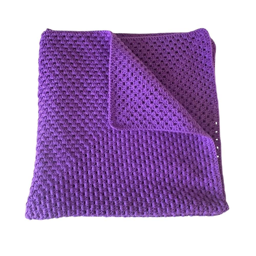 Purple Crochet Knit Blanket